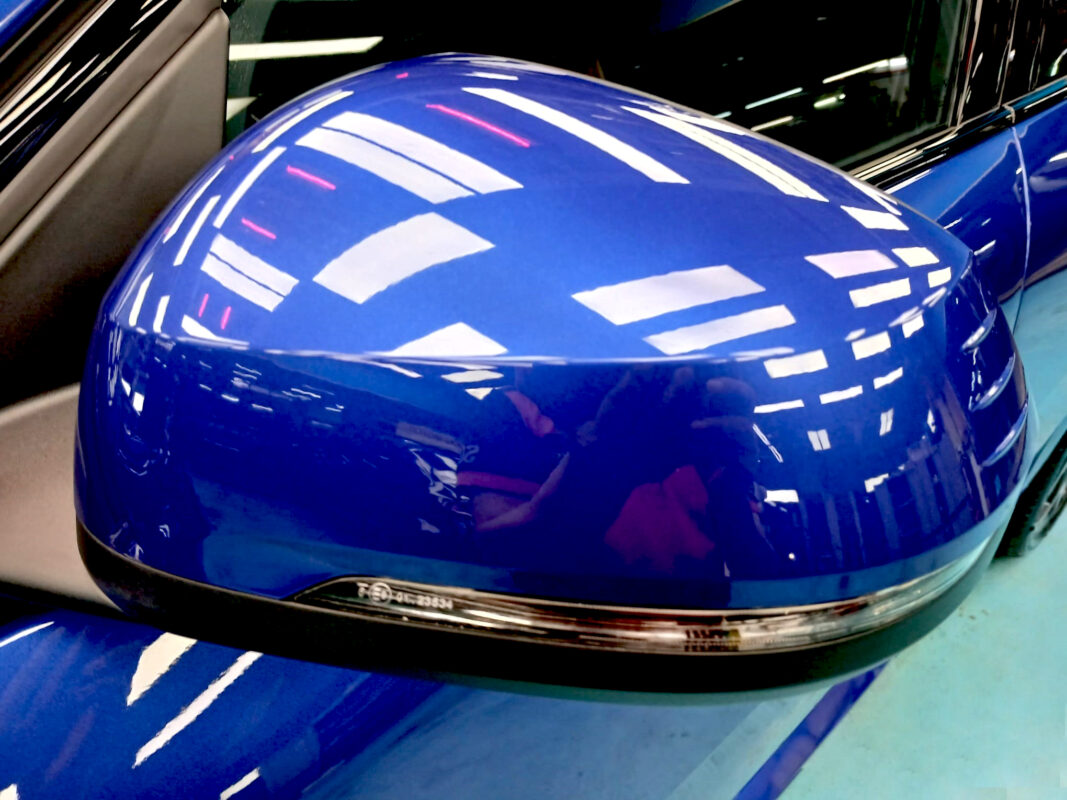 Side panel of the BMW X2 with the titanium finish locked in.