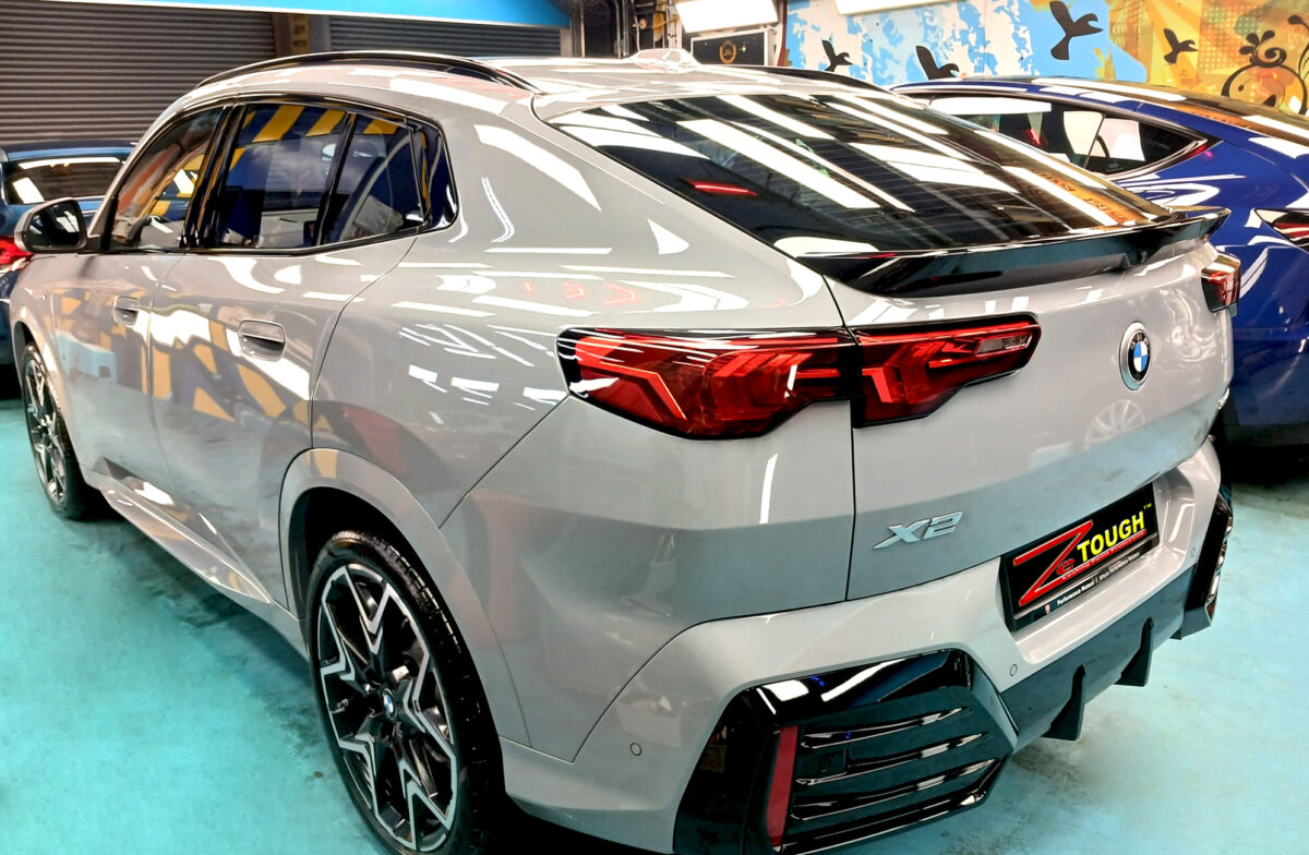 Side panel of the BMW X2 with the ceramic finish locked in.