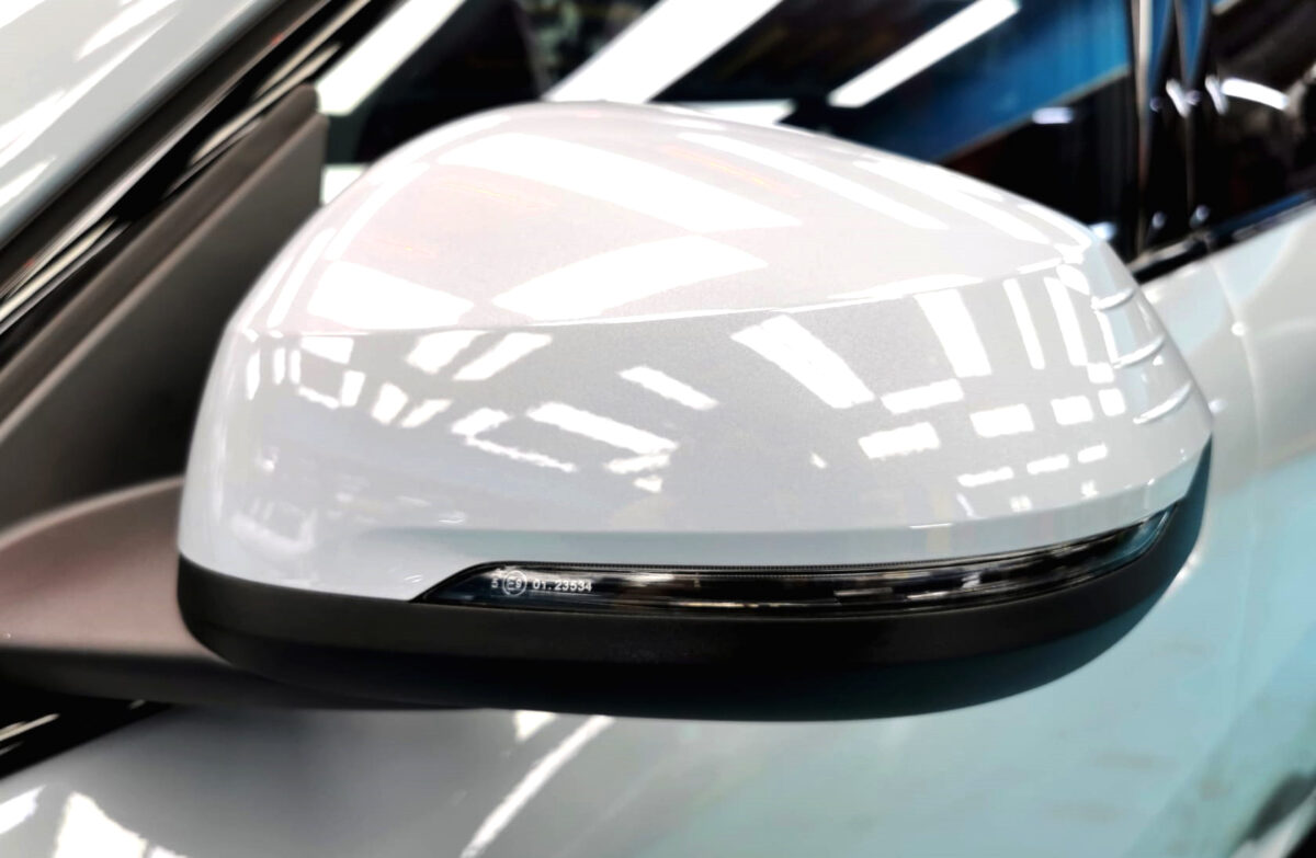 Side panel of the BMW X2 with the ceramic finish locked in.