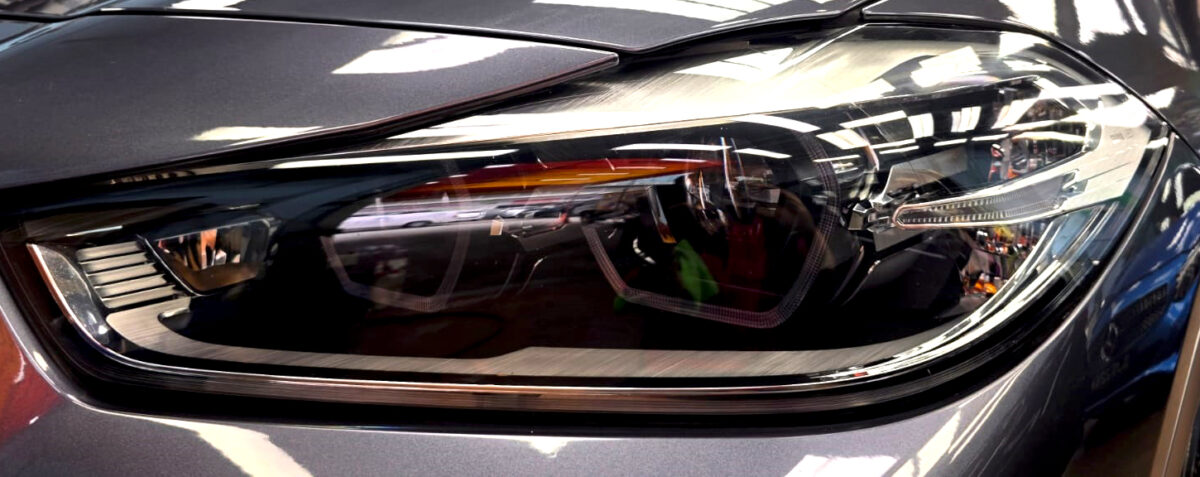 The X2's coated paintwork showing clean reflections.