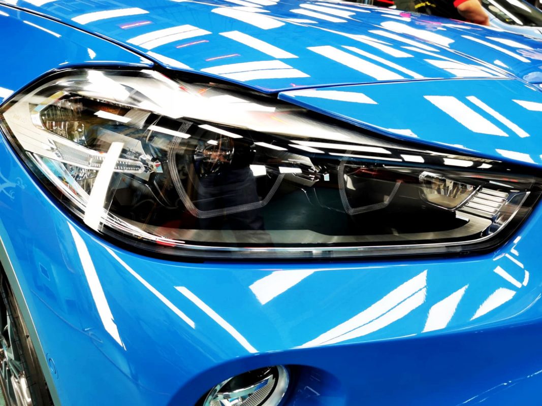 The X2's coated paintwork showing clean reflections.