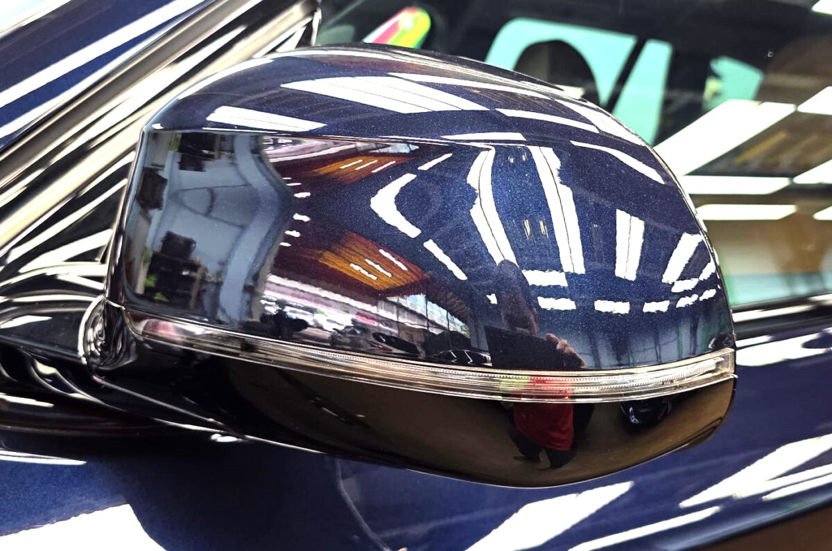 Side panel of the BMW X3 with the ceramic finish locked in.