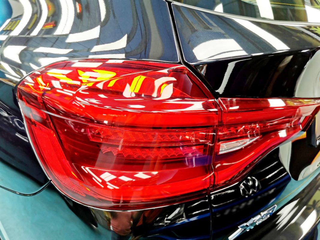 Rear quarter of the BMW X3, glossy and protected.