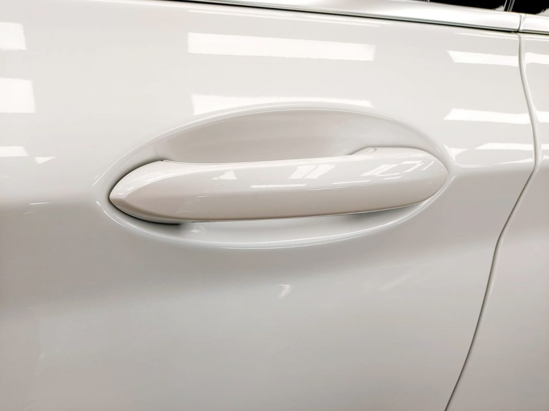 Side panel of the BMW X3 with the titanium finish locked in.