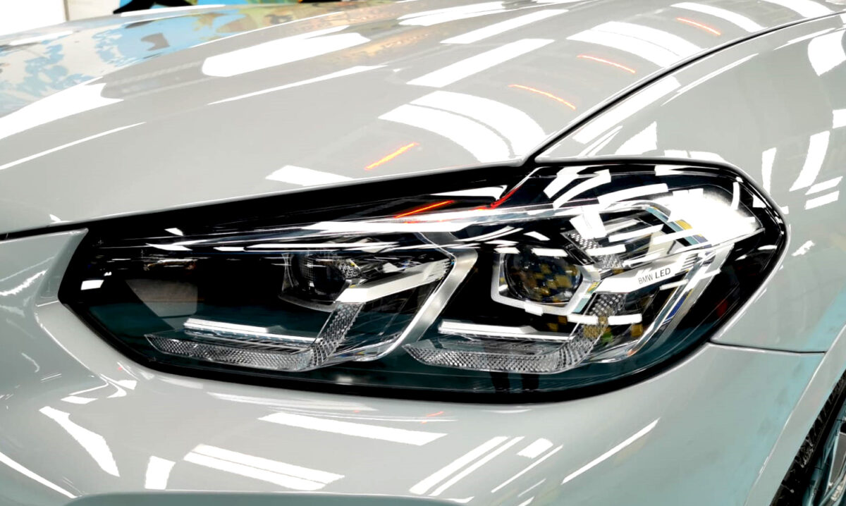 The X4's coated paintwork showing clean reflections.