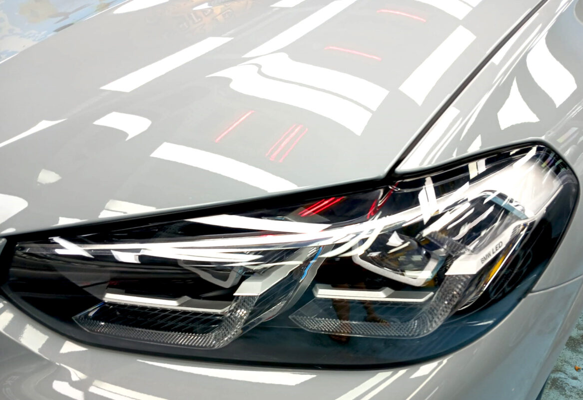 The X4's coated paintwork showing clean reflections.