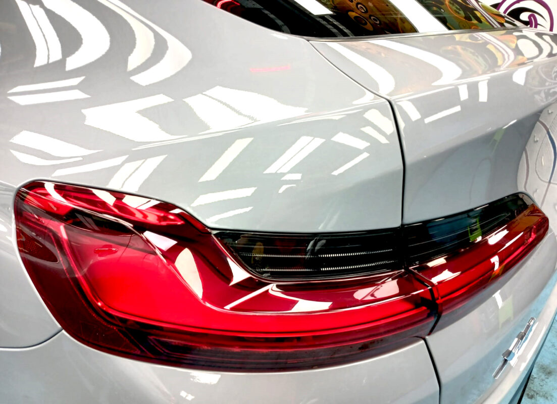Front three-quarter view of the BMW X4 after coating.
