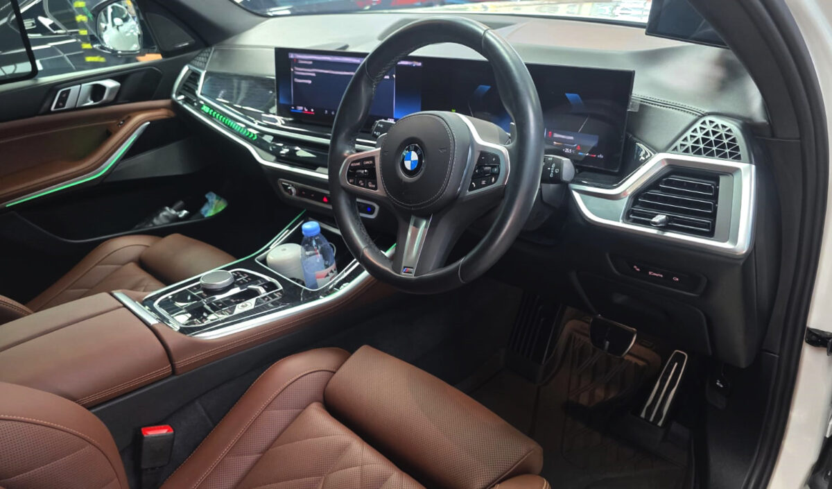 Front three-quarter view of the BMW X5 after coating.