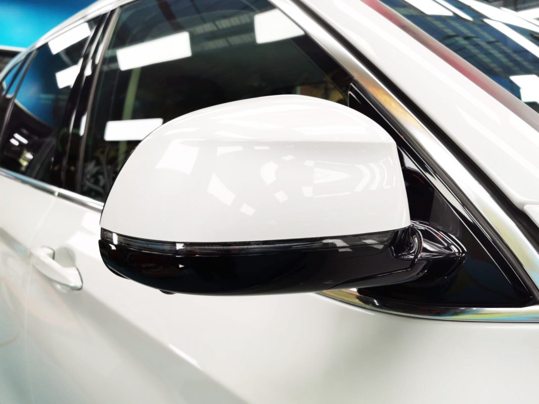 Front three-quarter view of the BMW X5 after coating.