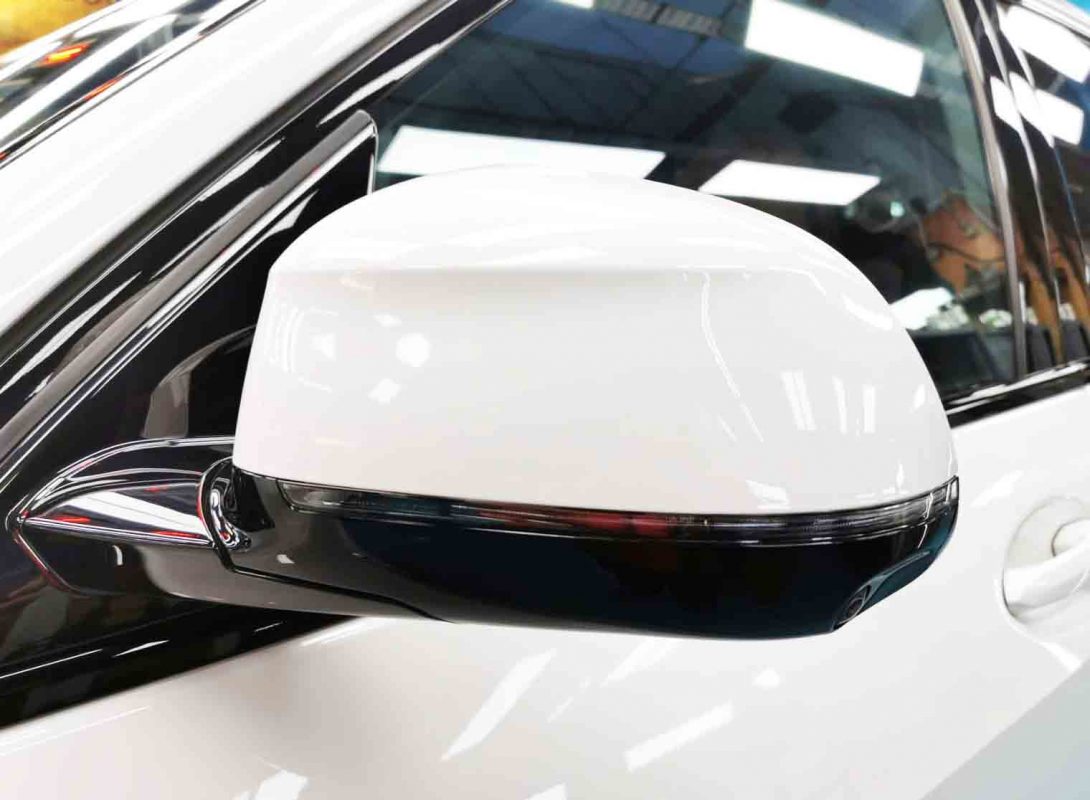 Front three-quarter view of the BMW X5 after coating.