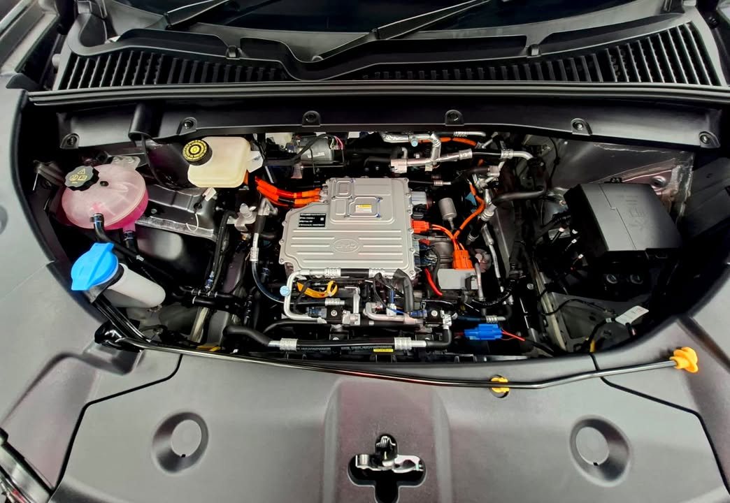 Front motor bay of the Atto 2 with the hood open.