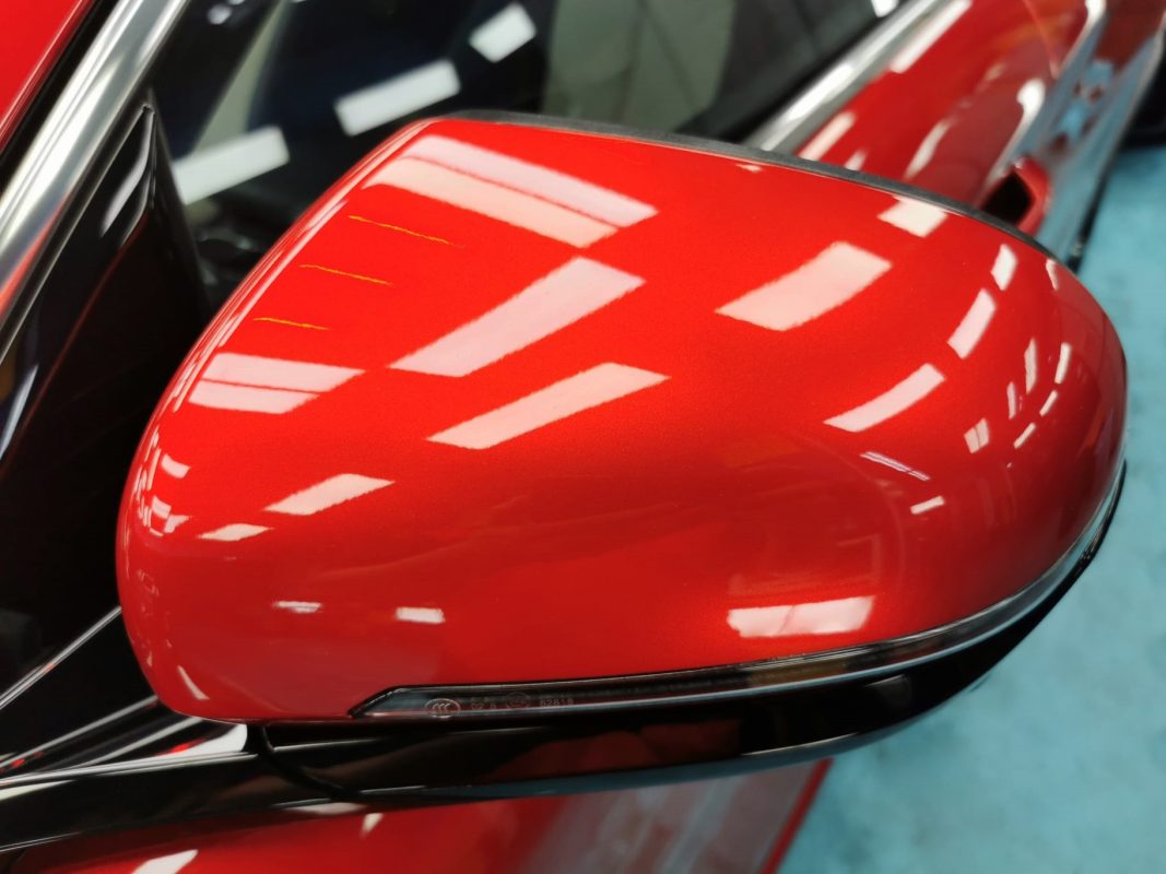 Side panel of the BYD Atto 3 with the ceramic finish locked in.