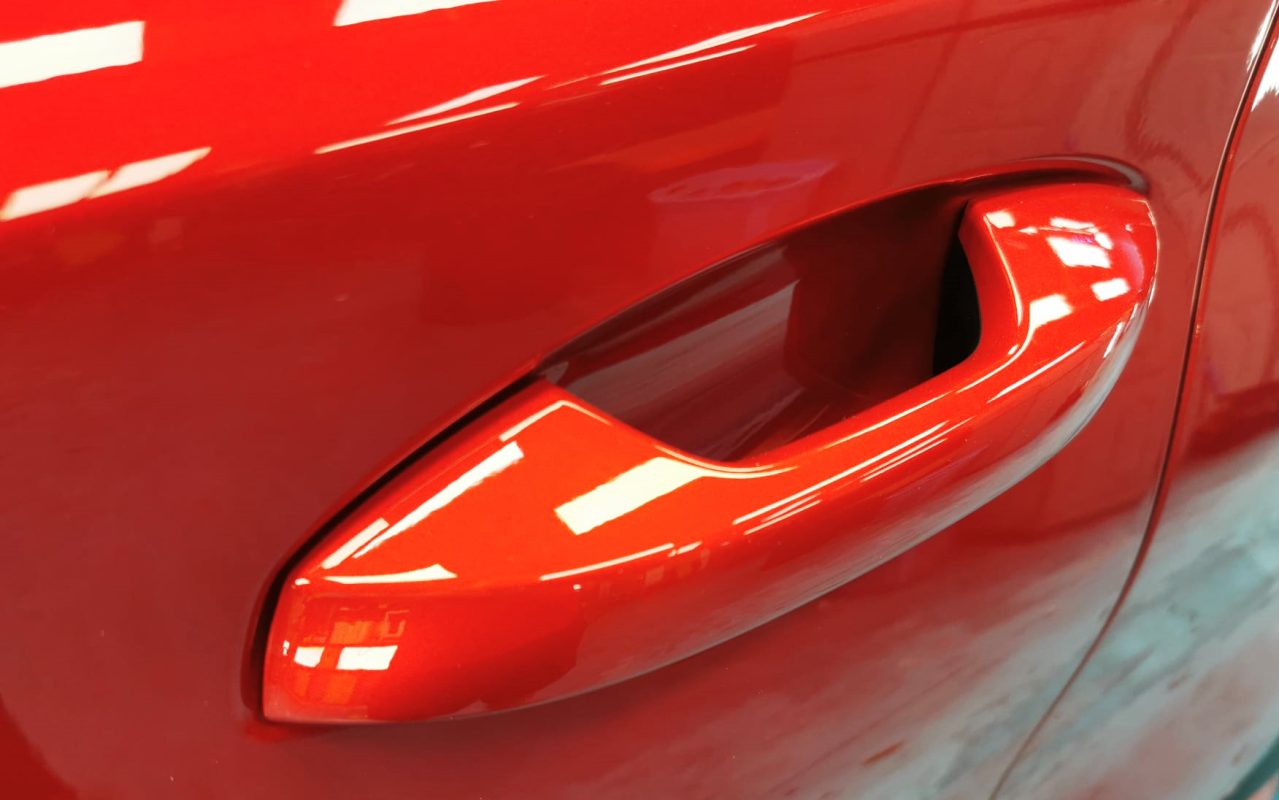 Front three-quarter view of the BYD Atto 3 after coating.