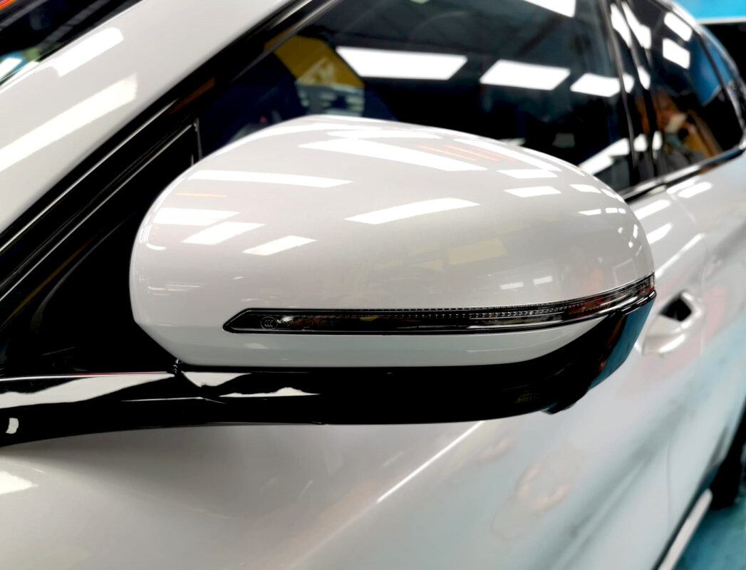Side panel of the BYD Atto 3 with the ceramic finish locked in.