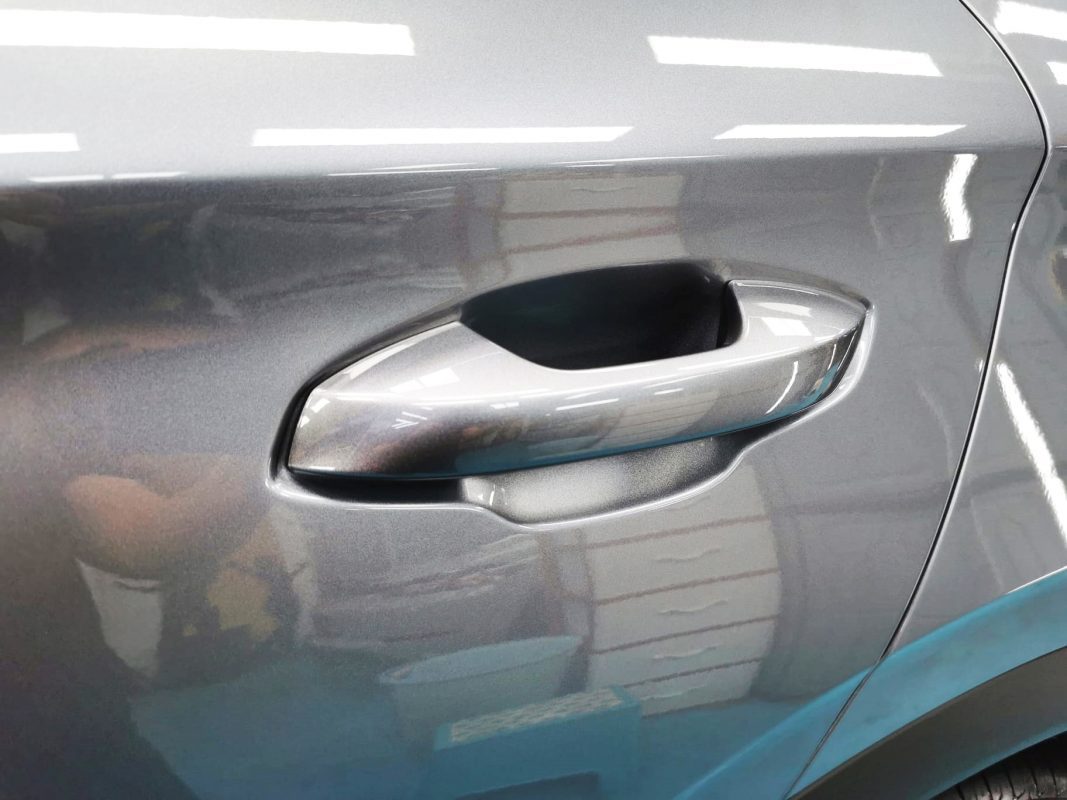 Front three-quarter view of the BYD Atto 3 after coating.