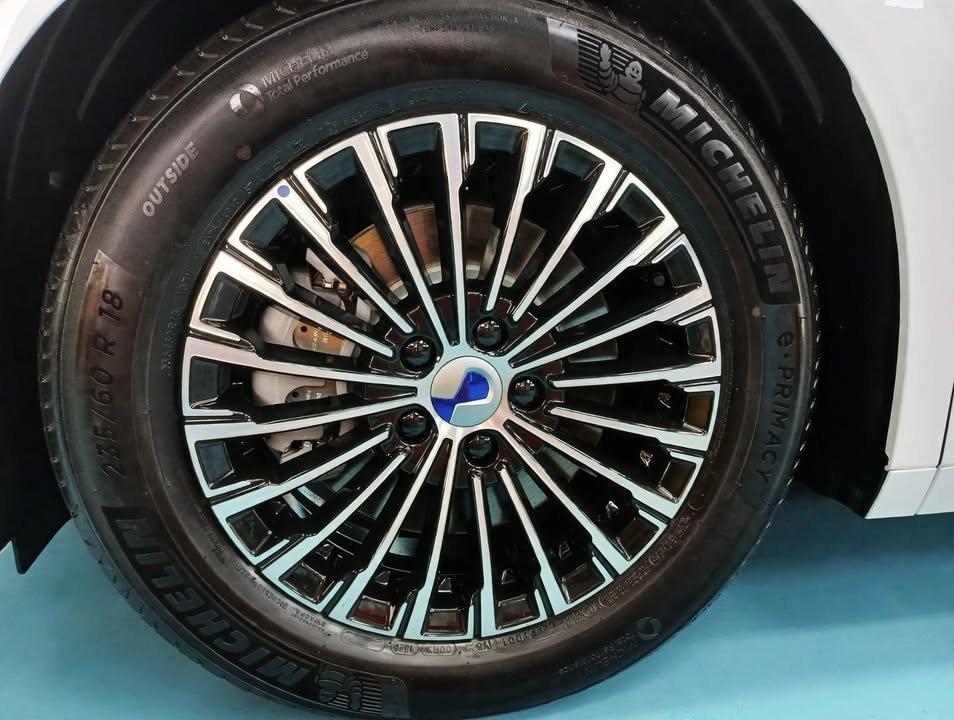 Multi-spoke alloy wheel on the Denza D9.