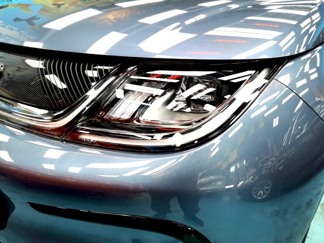 The Dolphin's coated paintwork showing clean reflections.