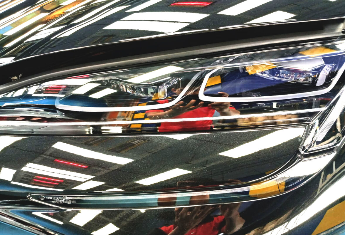 The BYD Sealion 7's coated paintwork showing clean reflections.
