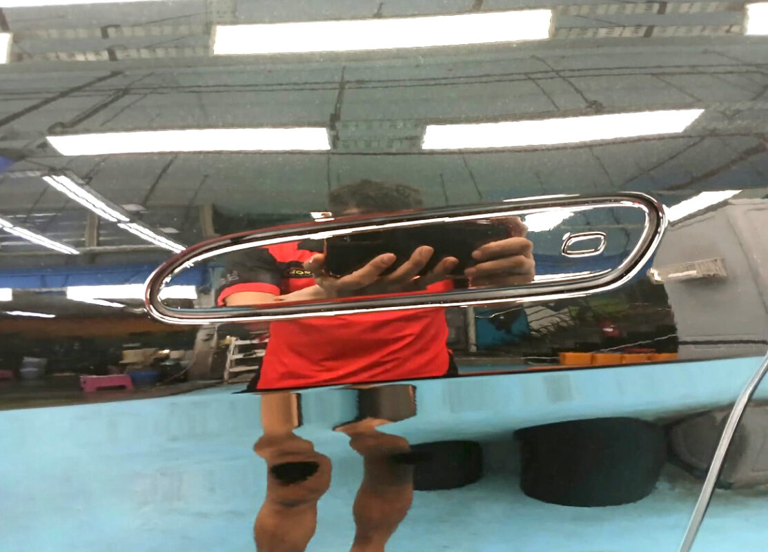 Front three-quarter view of the BYD Sealion 7 after coating.
