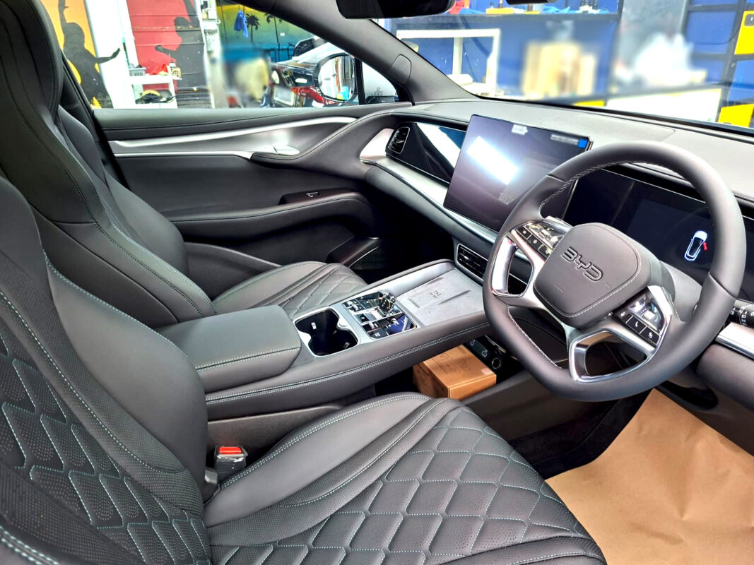 The BYD Sealion's protected, high-gloss finish.