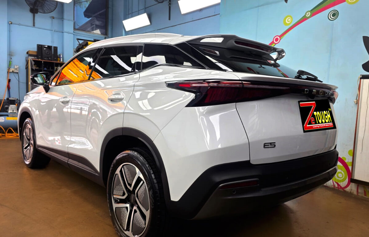 The Chery Omoda E5 after its ZeTough coating.
