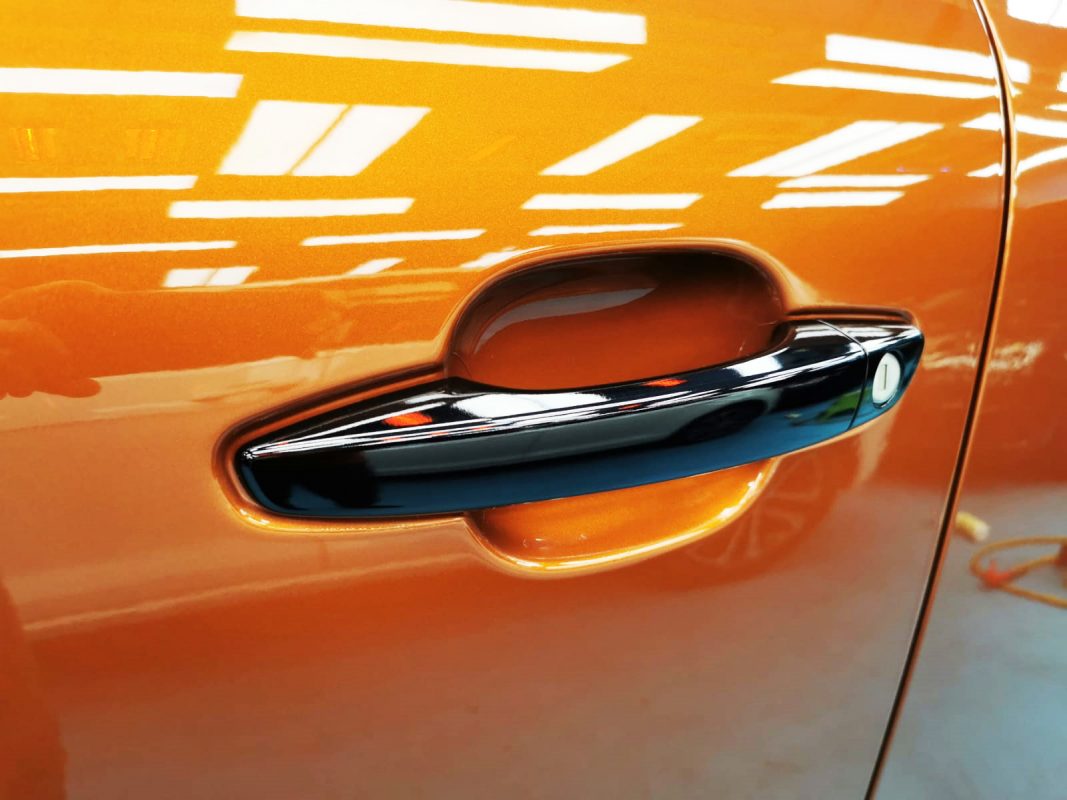 Front three-quarter view of the Citroen C4 after coating.