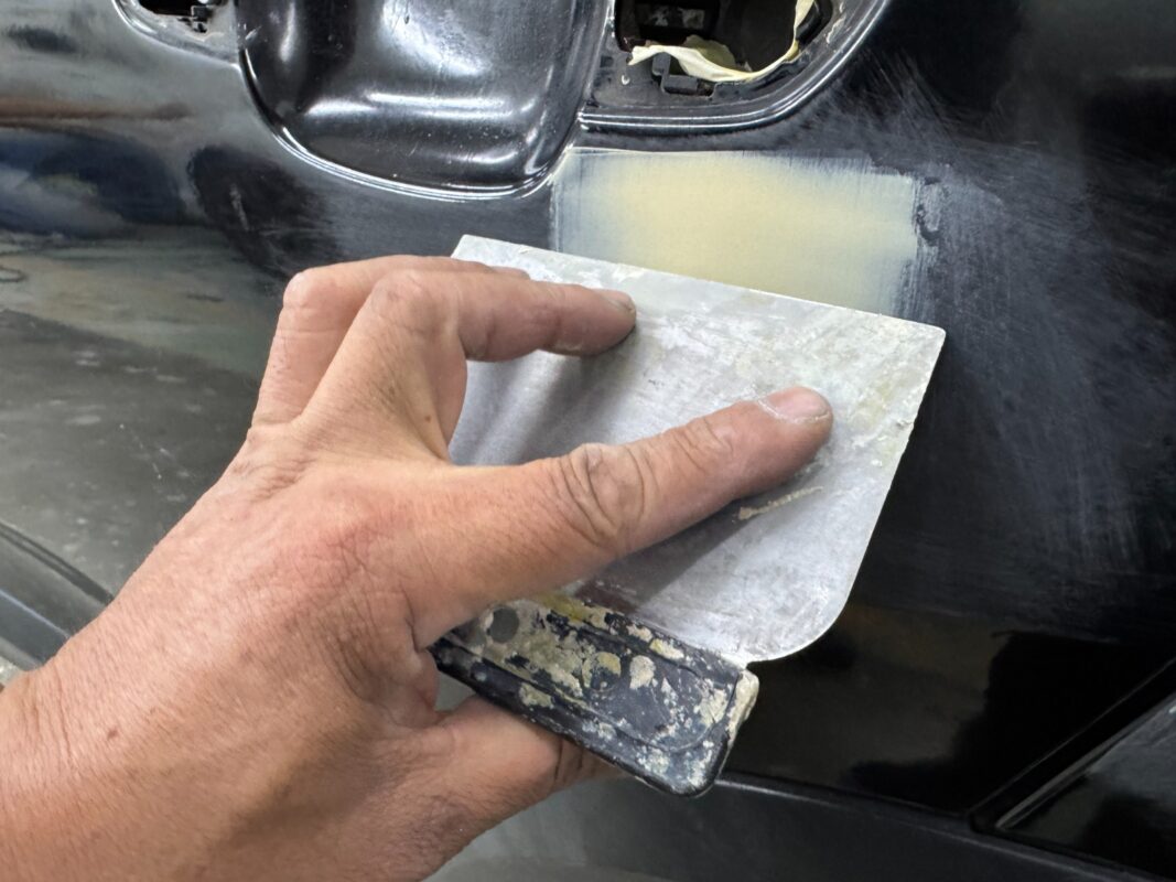 Damaged panels being patched on the Citroen C5 Aircross.