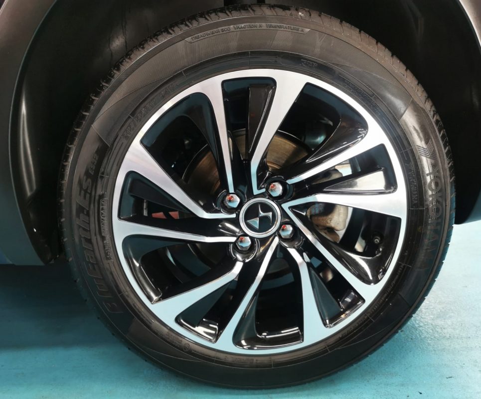 The Citroen DS4 from a side angle after the ceramic coating.