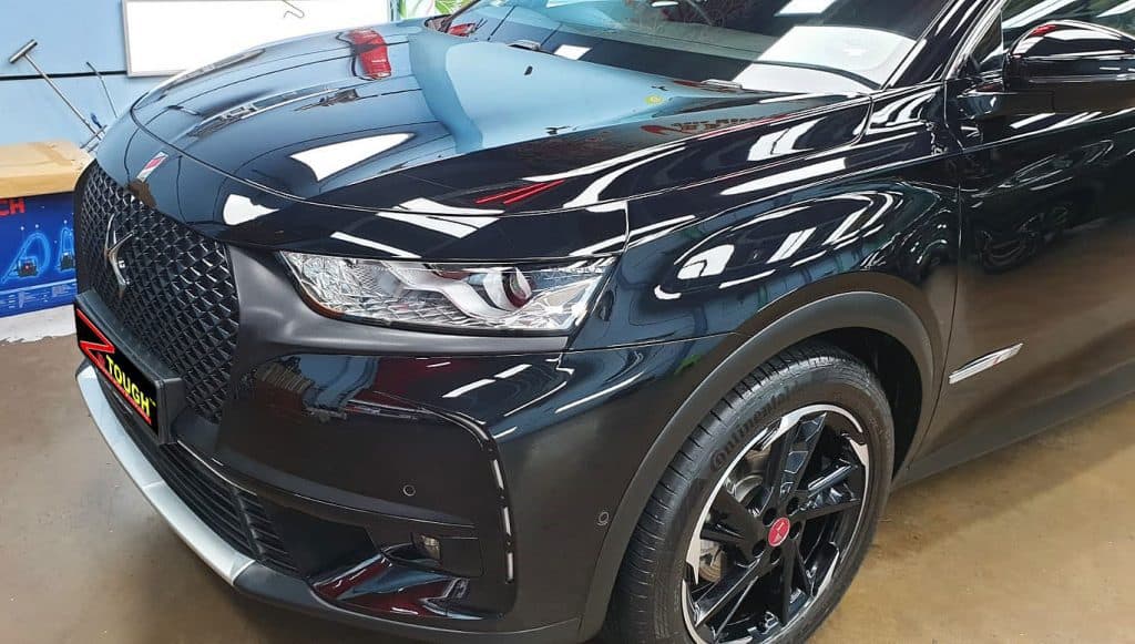 The Citroen DS7 Crossback from a side angle after the ceramic coating.