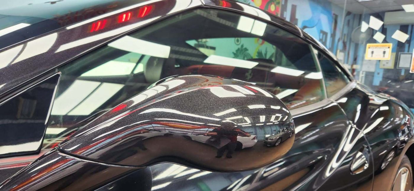 Side panel of the Ferrari California with the ceramic finish locked in.