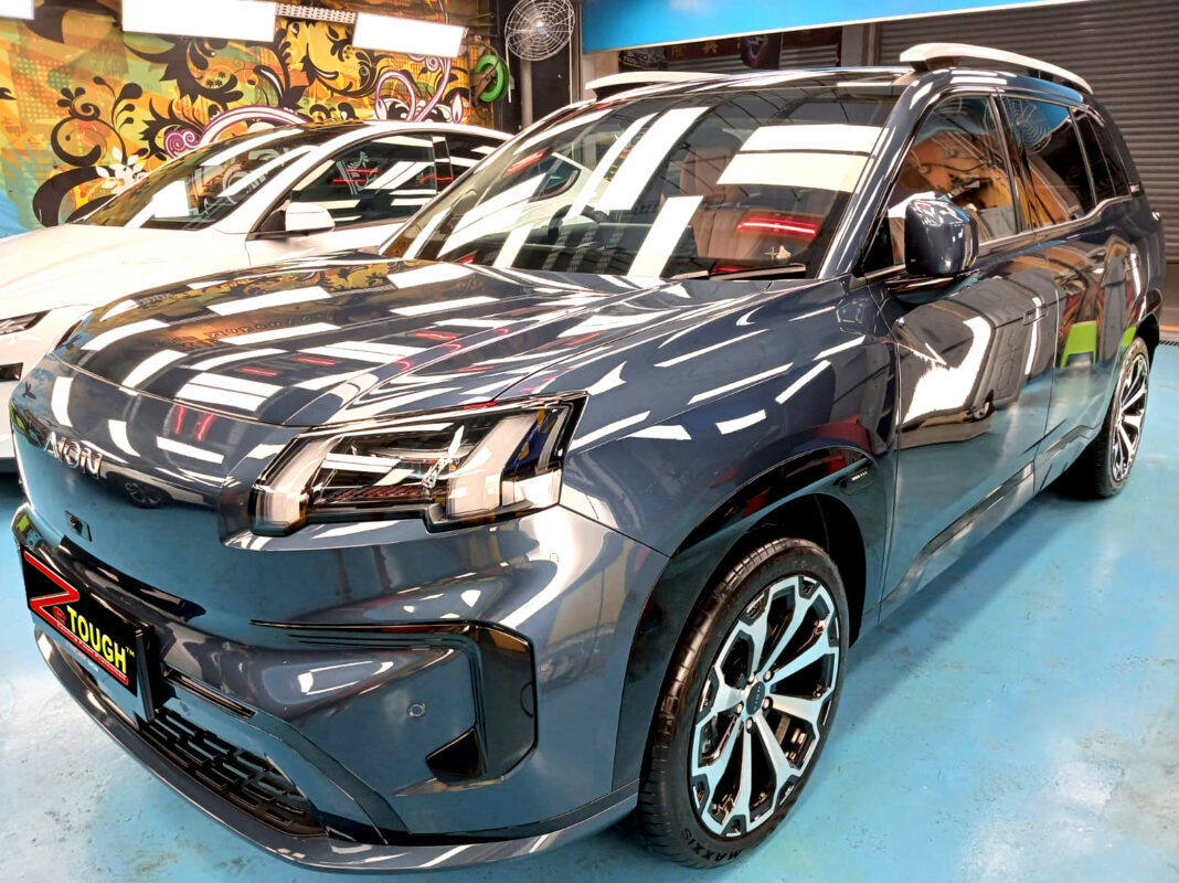 GAC Aion V, glossy after its ZeTough Ceramic coating.
