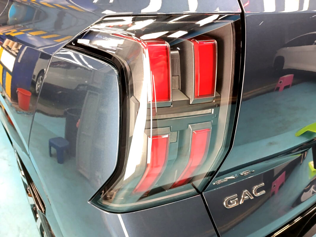 The finished GAC Aion V, glossy and protected.