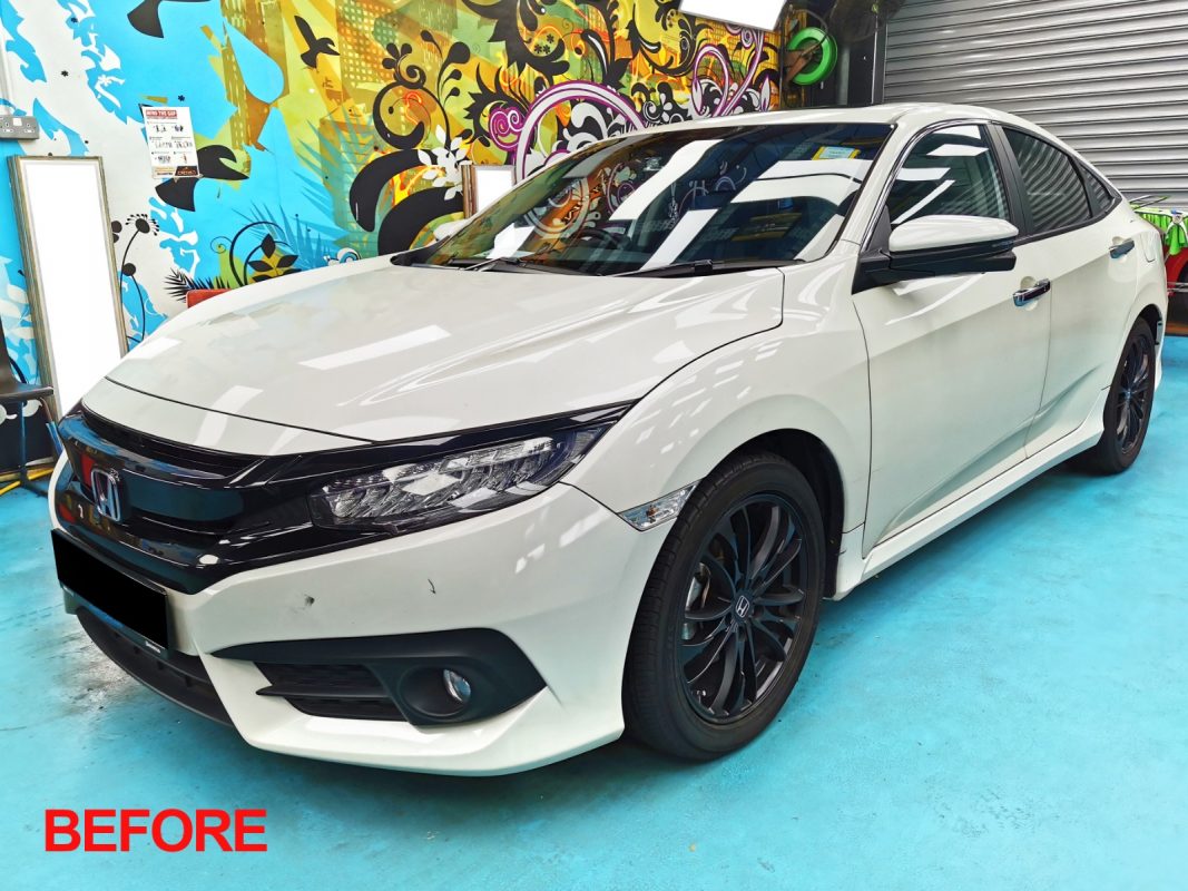The Honda Civic after the full respray.
