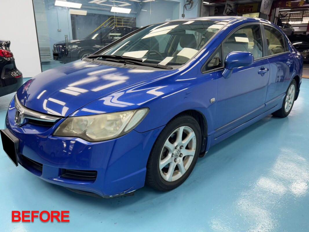 The Honda Civic after the full respray.
