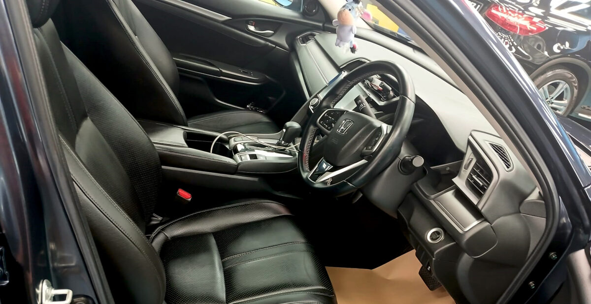 Front three-quarter view of the Honda Civic after coating.