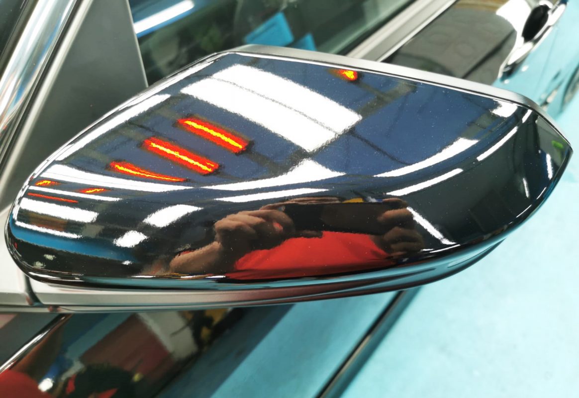 Side panel of the Civic with the titanium finish locked in.