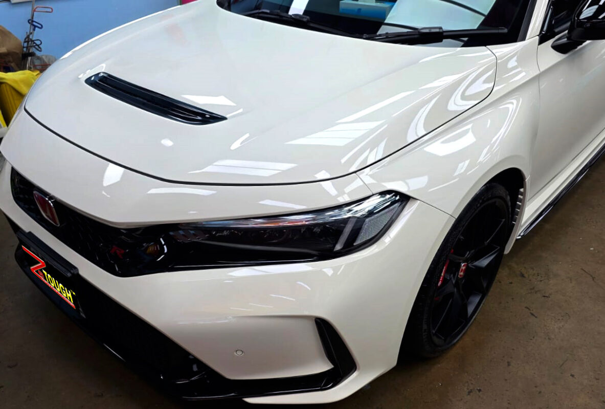 The Honda Civic from a side angle after the titanium coating.