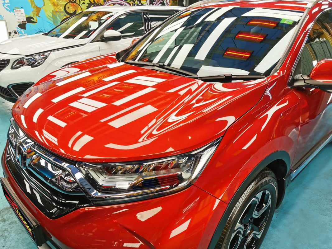 The Honda CR-V from a side angle after the titanium coating.