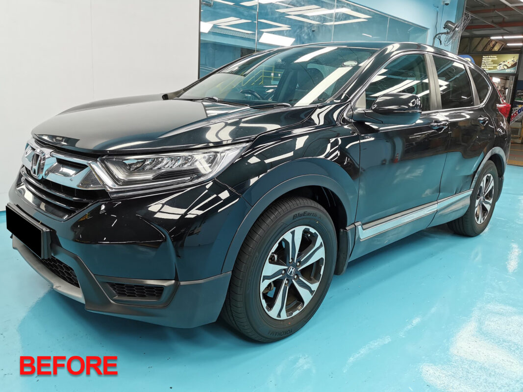 Honda CR-V with freshly resprayed bodywork, glossy and clean.