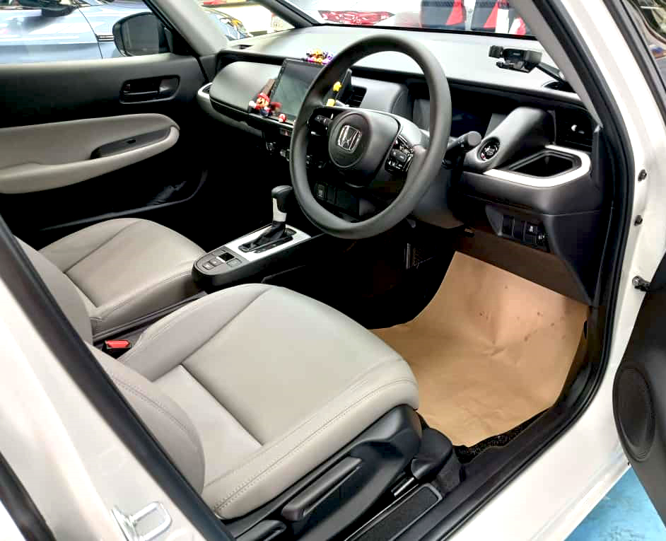 Front three-quarter view of the Honda Fit after coating.