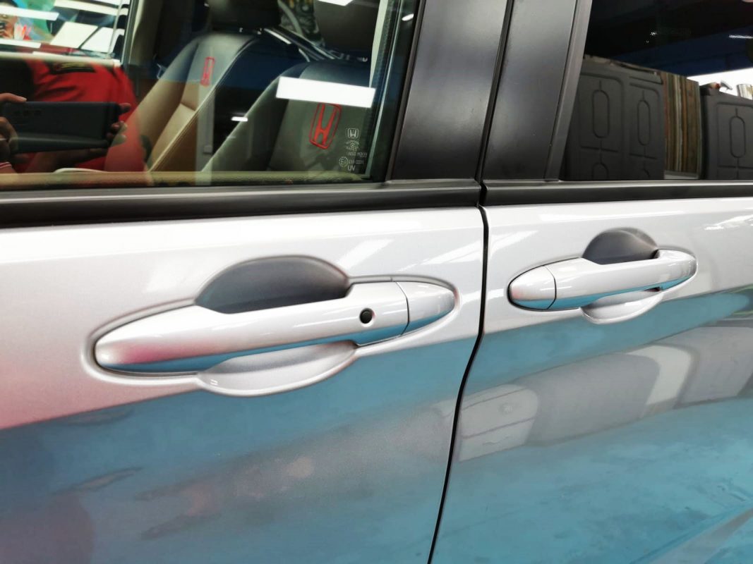 Rear view of the Honda Freed, glossy and protected.