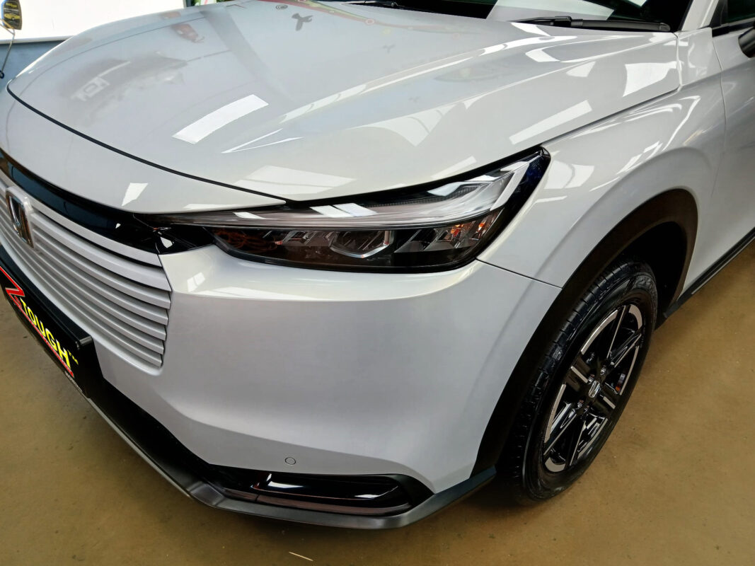 The Honda HR-V from a side angle after the ceramic coating.