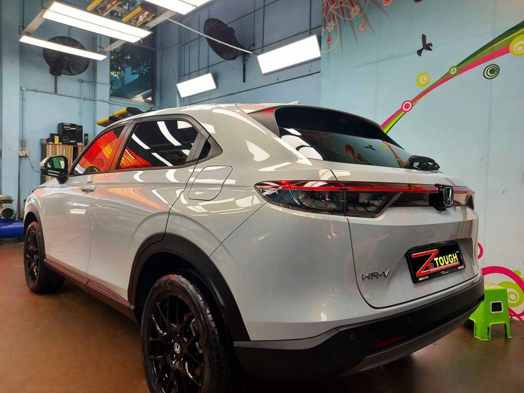 Rear quarter of the HR-V, glossy and protected.