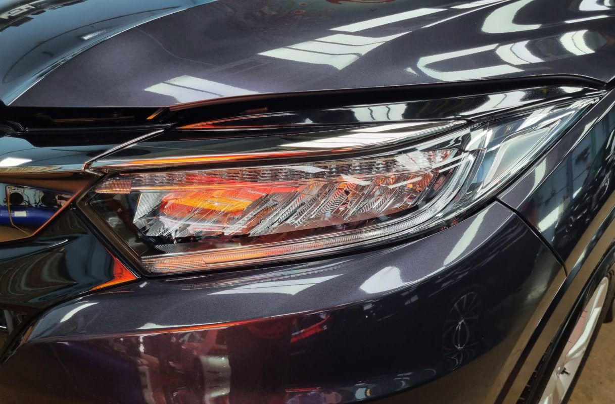 The Honda HR-V from a side angle after the titanium coating.