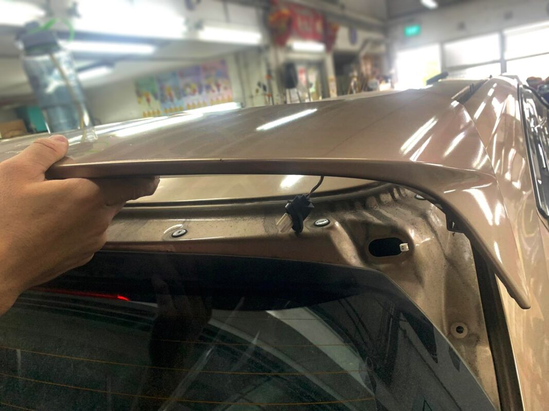 Honda HR-V with panels stripped, ready for bodywork.