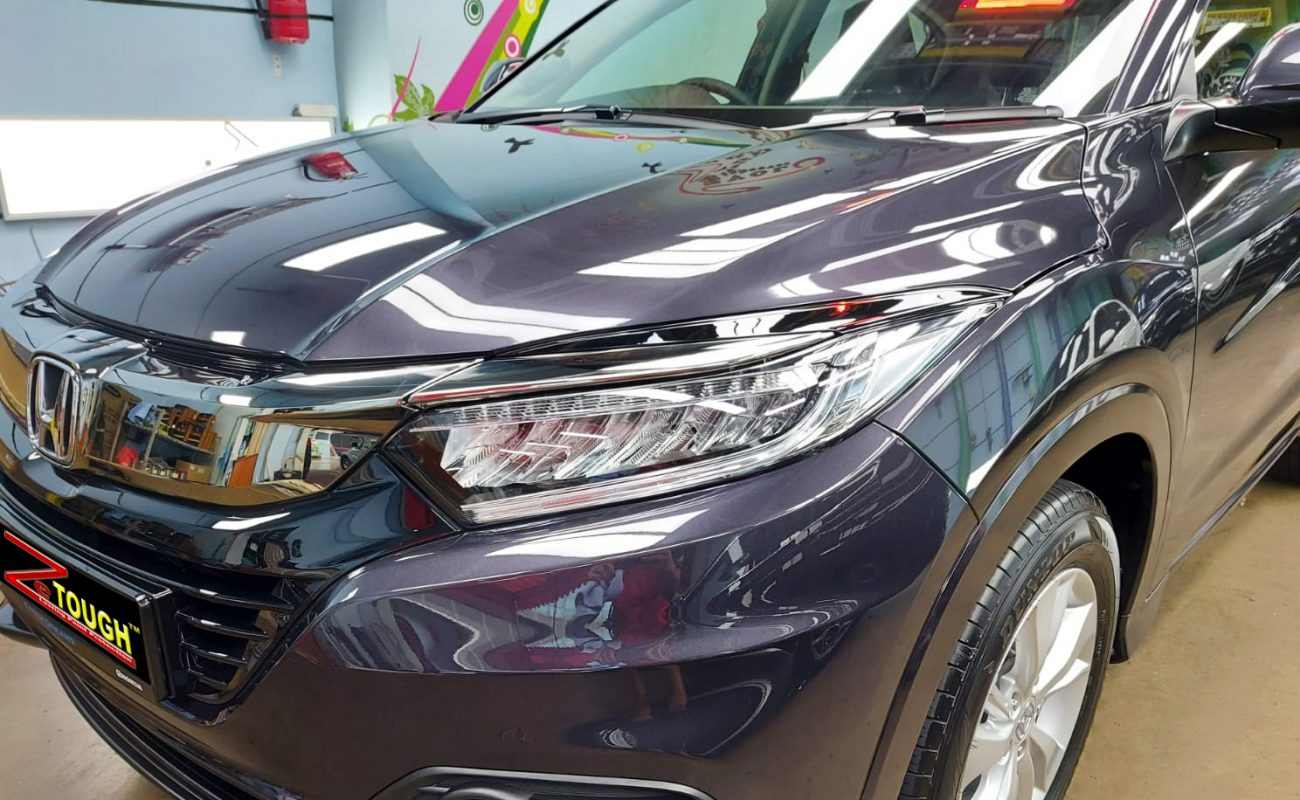 The Honda HR-V from a side angle after the titanium coating.