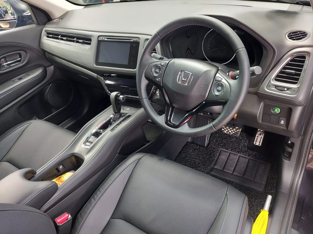 The Honda HR-V parked in the workshop, freshly coated.