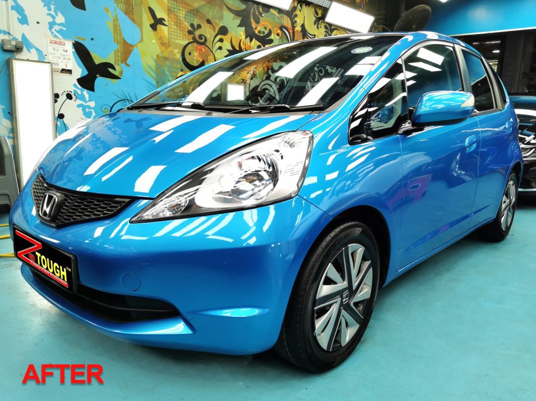 Honda Jazz finished after its full respray at Revol Carz.
