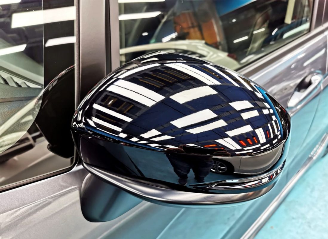 Rear quarter of the Honda Jazz, glossy and protected.