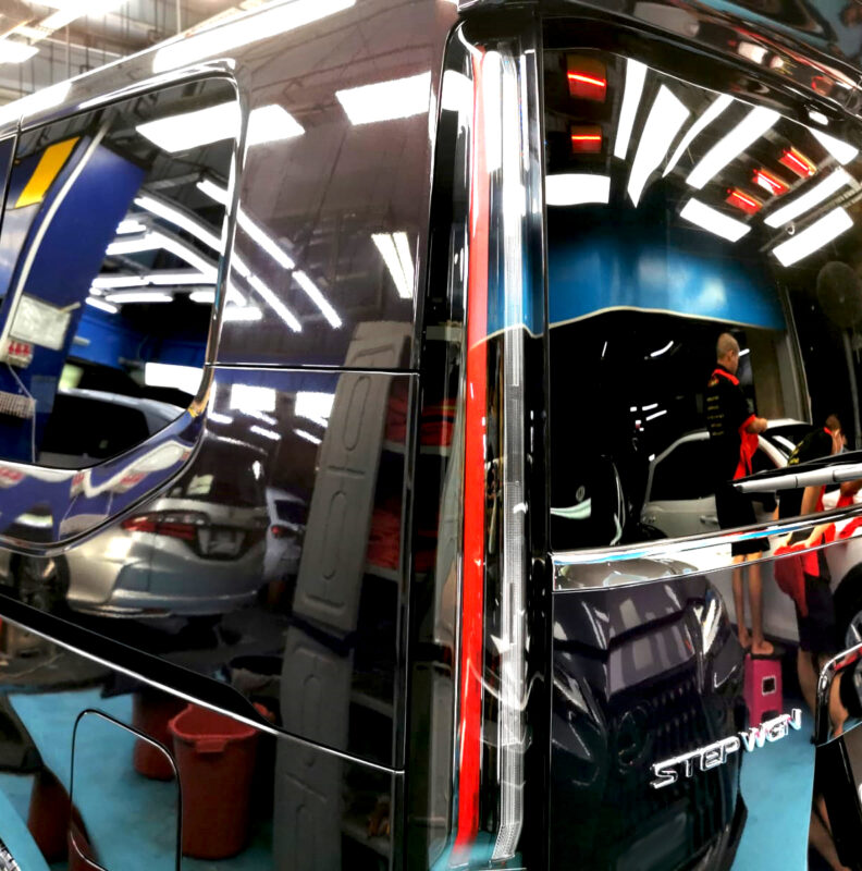 The finished Honda Stepwagon, glossy and protected.